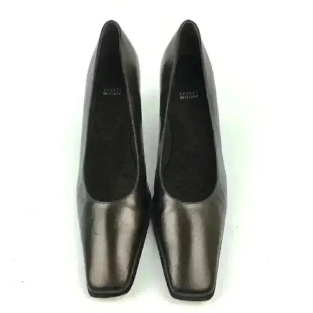 stuart weitzman Heels size 7 AAA Bronze Leather - Picture 2 of 8